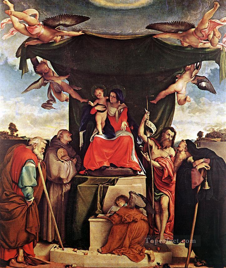 聖母子と聖人 1521年 ルネサンス ロレンツォ・ロット油絵